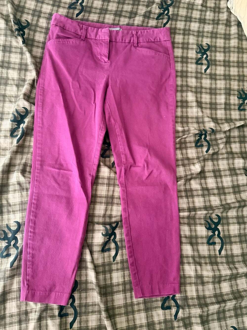 Maurices Ankle Pants Size 5/6 Short Magenta Cotton Blend